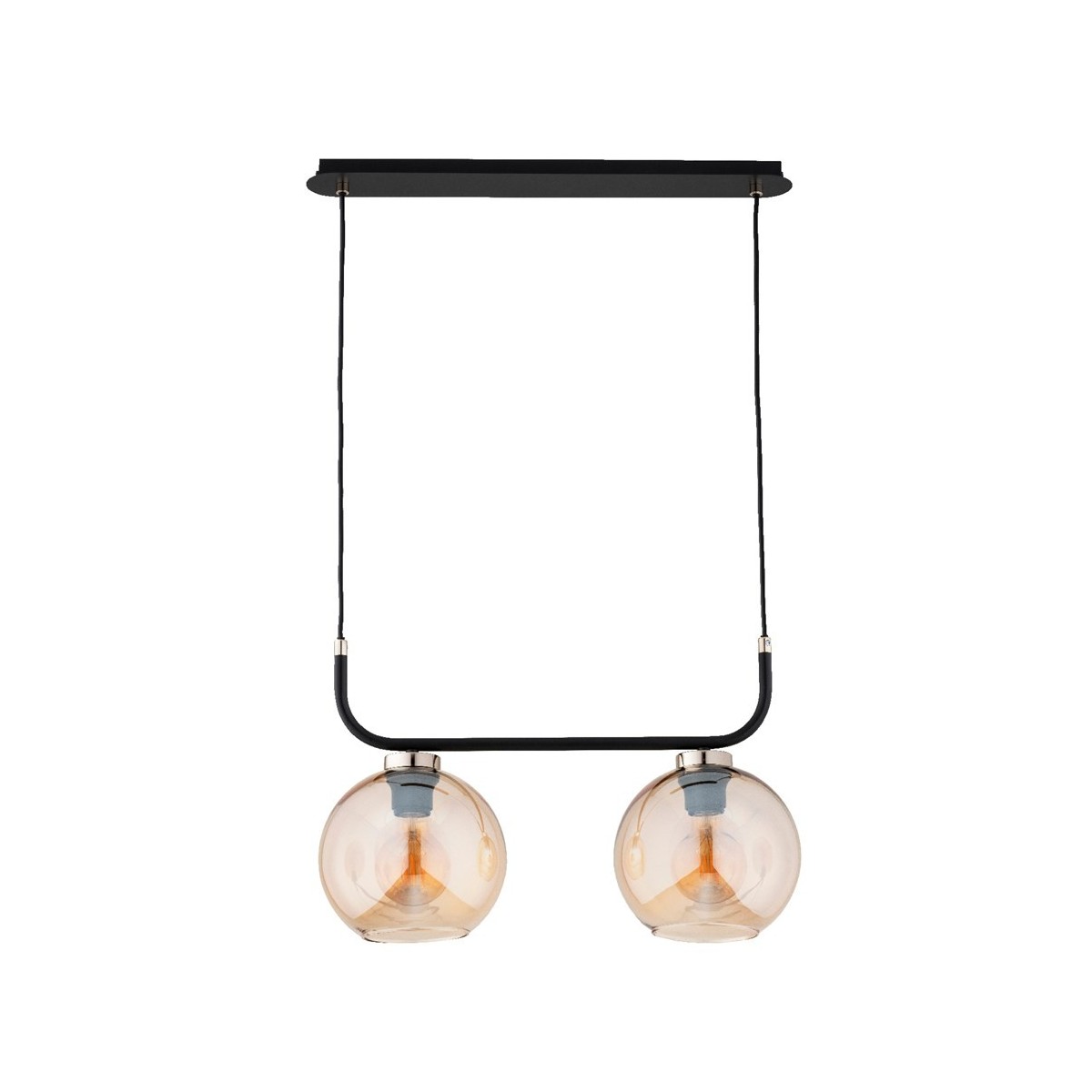 LAMPA WISZĄCA ALFA BINARY CZARNO-ZŁOTA 2xE27