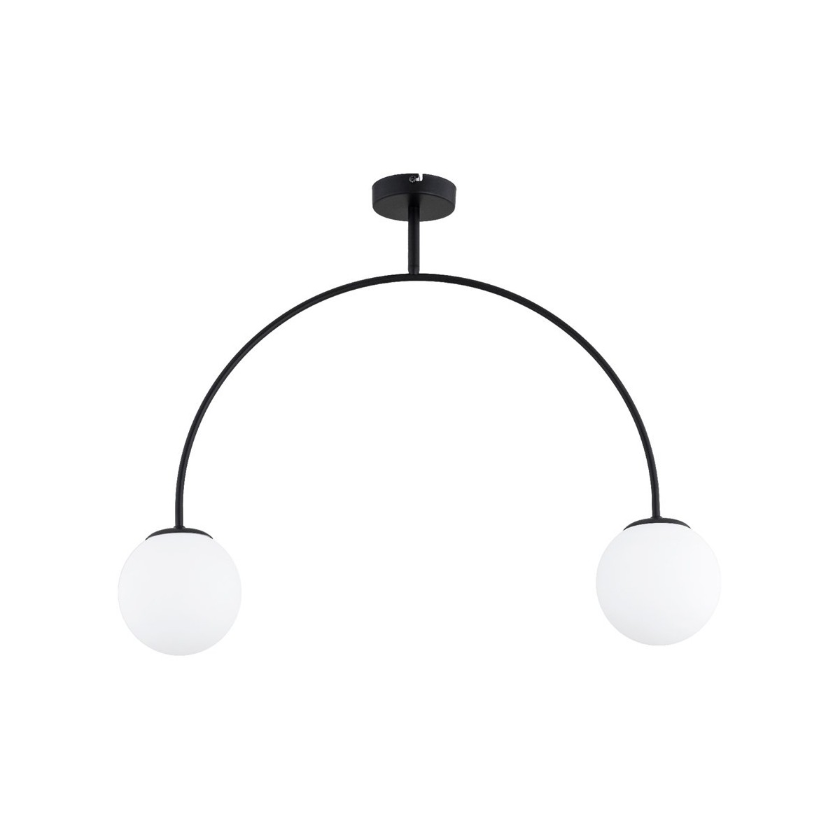 LAMPA SUFITOWA ALFA BENDO CZARNO-BIAŁA 2xE14