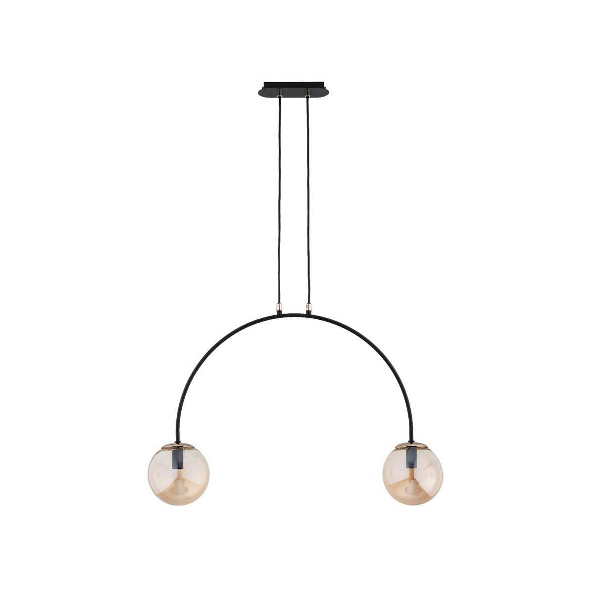 LAMPA SUFITOWA ALFA BENDO CZARNO-ZŁOTA 2xE14