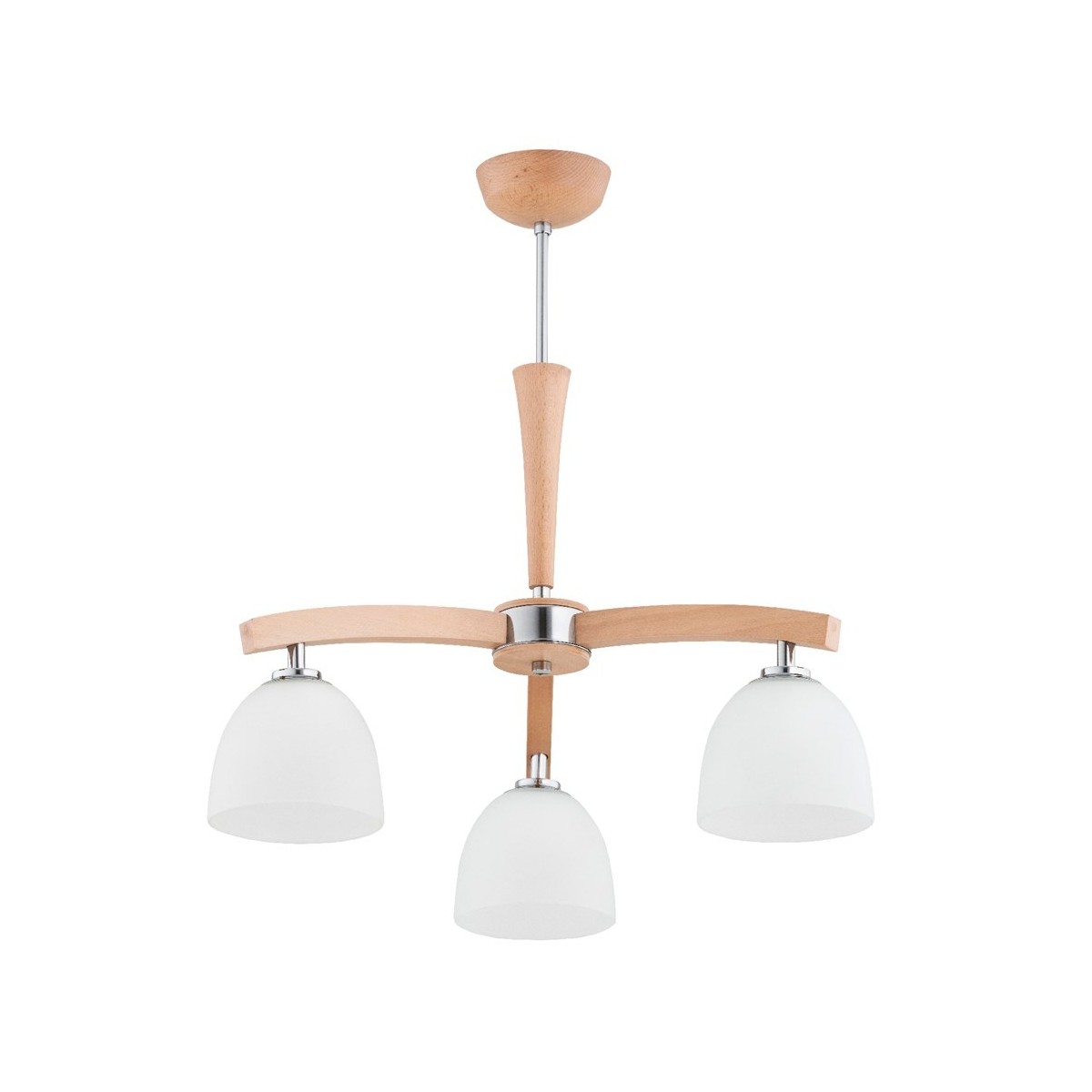 LAMPA SUFITOWA ALFA AXIM DREWNIANA 3xE27