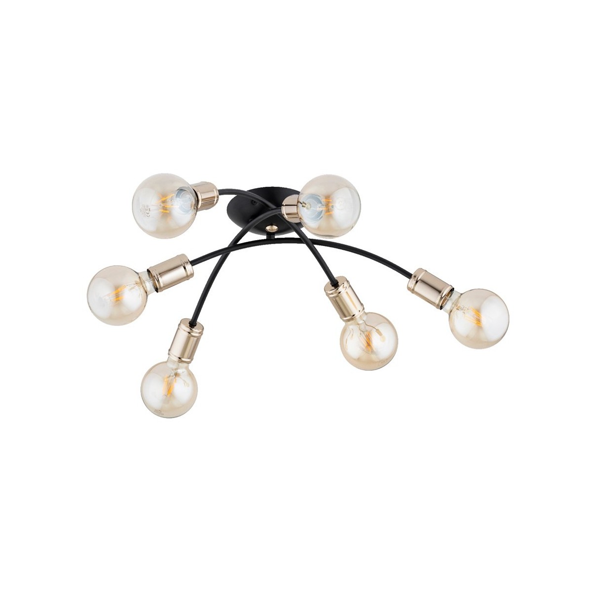 LAMPA SUFITOWA ALFA SEDNA CZARNO-ZŁOTA 6xE27