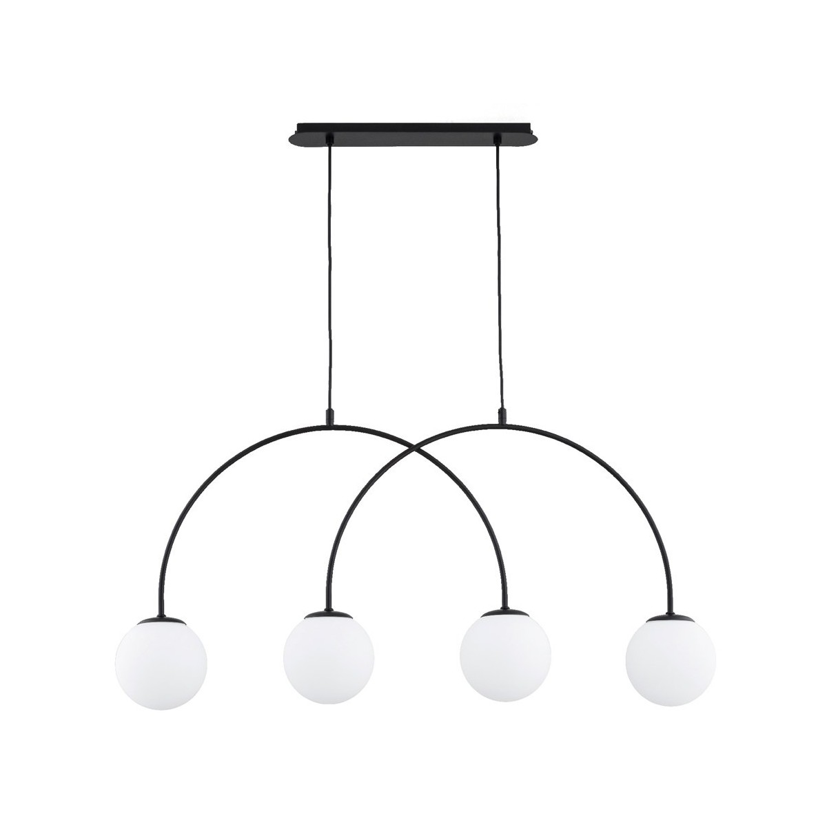 LAMPA WISZĄCA ALFA BENDO CZARNO-BIAŁA 4xE14