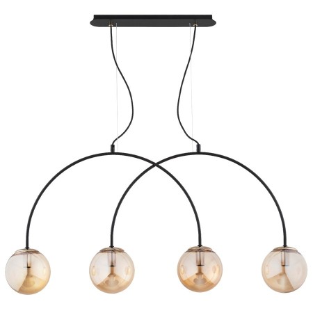 LAMPA SUFITOWA ALFA BENDO KORD CZARNO-ZŁOTA 4xE14