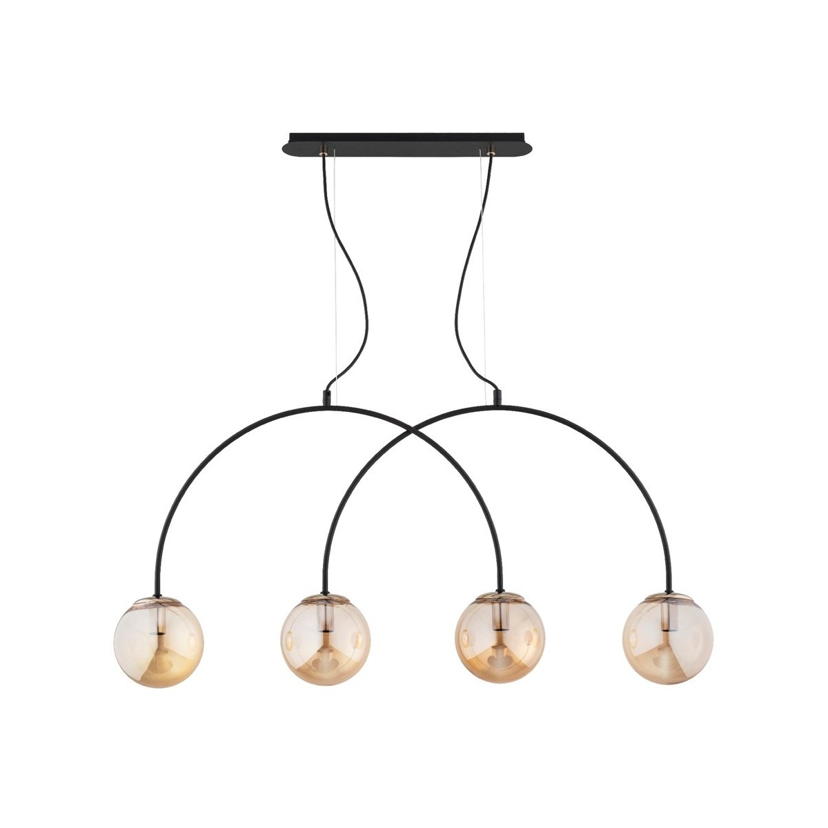 LAMPA SUFITOWA ALFA BENDO KORD CZARNO-ZŁOTA 4xE14