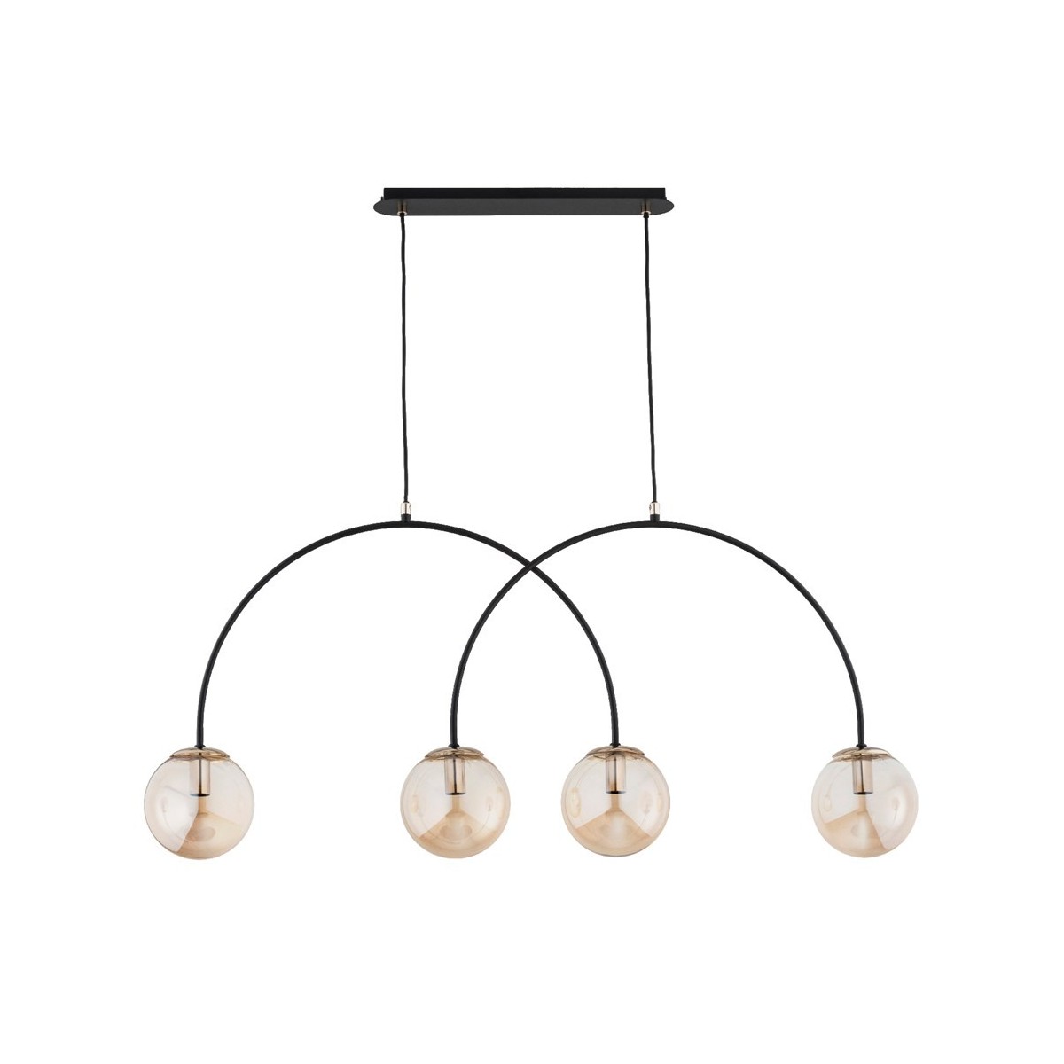 LAMPA WISZĄCA ALFA BENDO MIX CZARNA & ZŁOTA 4xE14