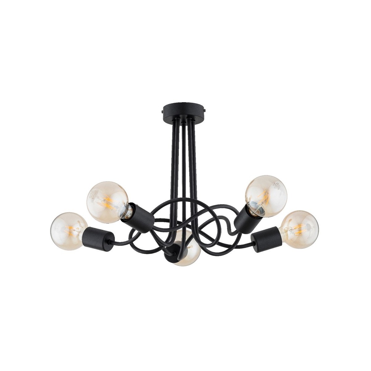 LAMPA SUFITOWA ALFA WINGO CZARNA 5xE27