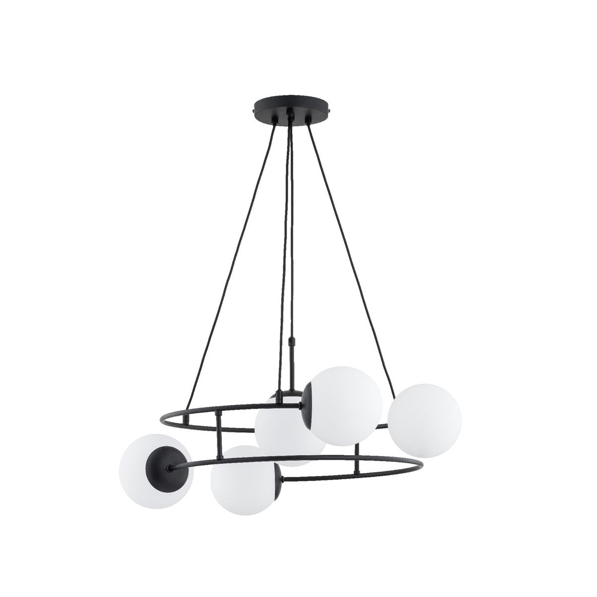 LAMPA WISZĄCA ALFA URANIA CZARNO-BIAŁA 5xE14