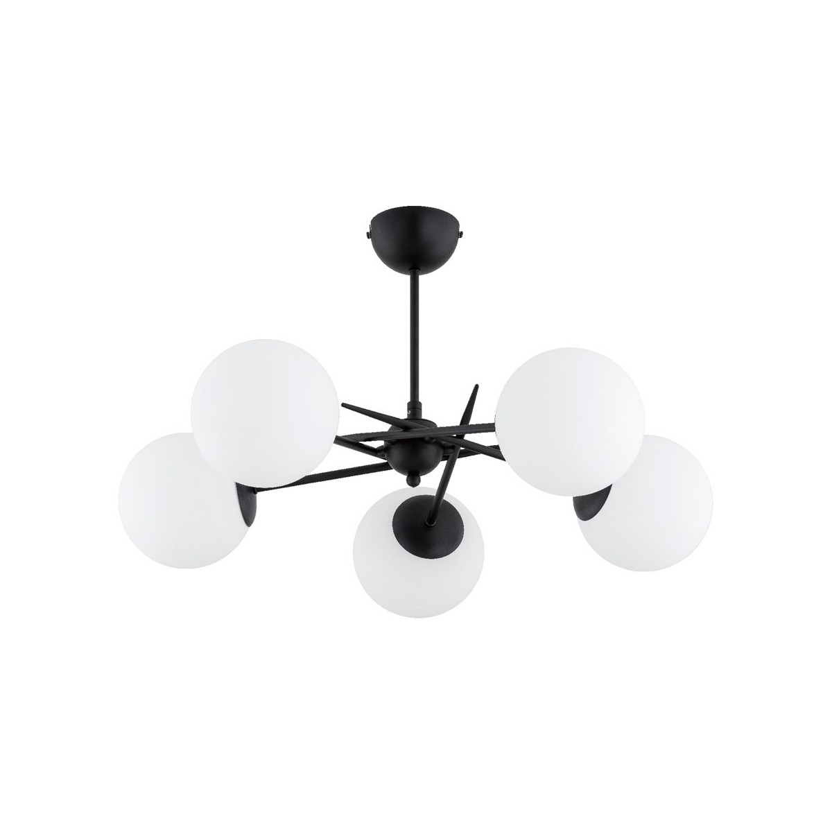 LAMPA SUFITOWA ALFA PRIMERY CZARNO-BIAŁA 5xE14