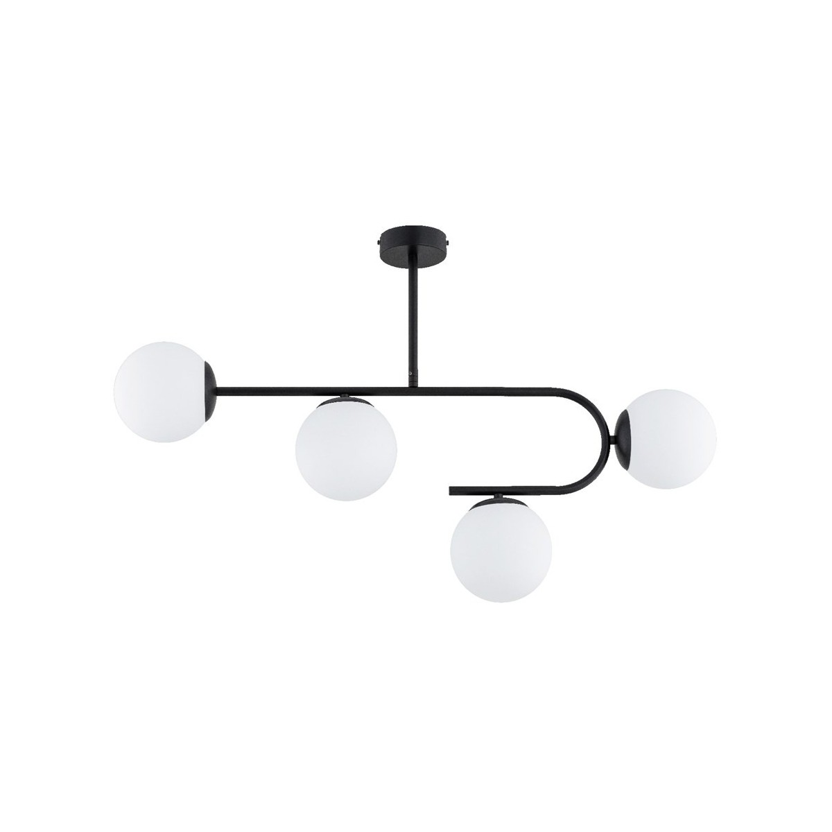 LAMPA SUFITOWA ALFA STELLAR CZARNO-BIAŁA 4xE14