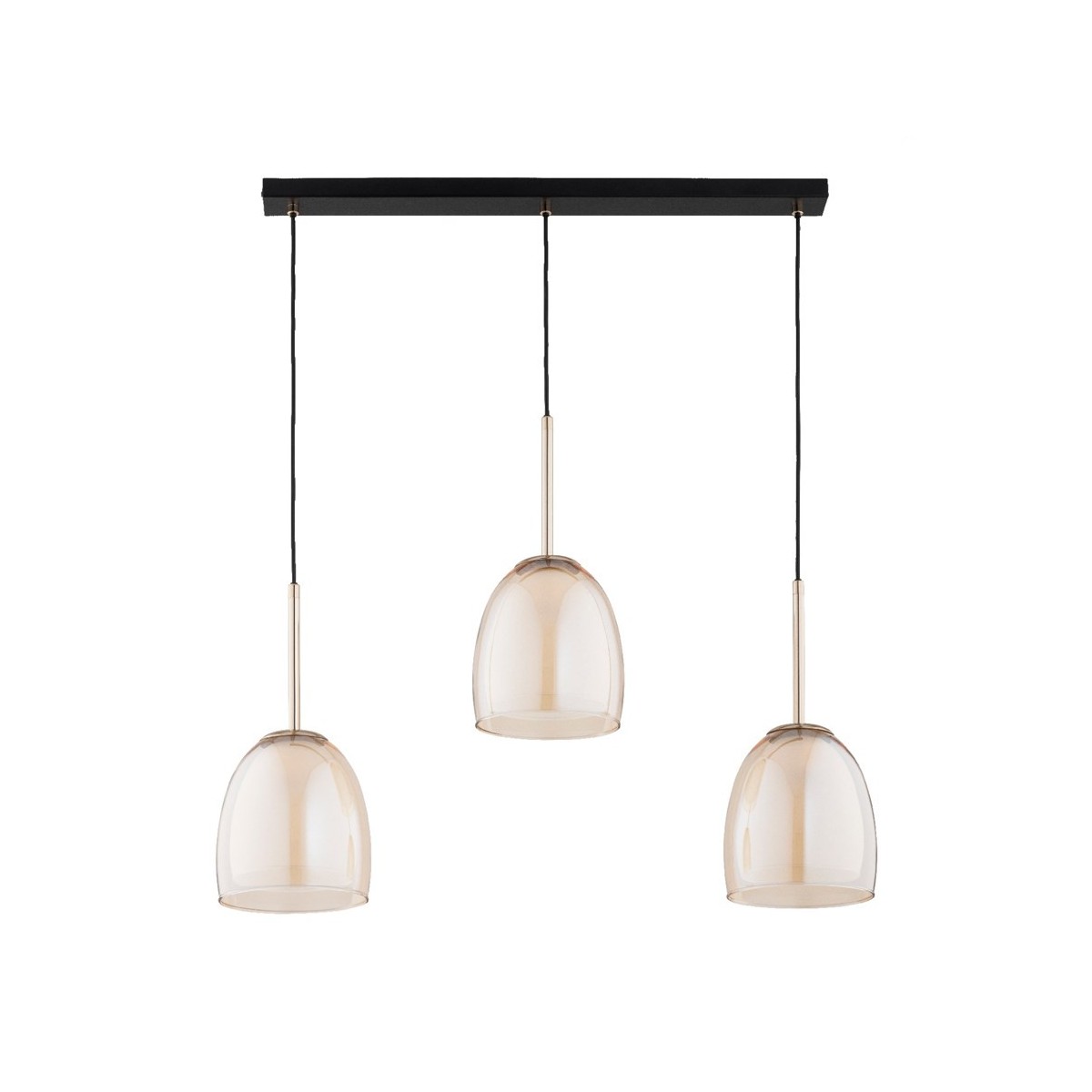 LAMPA WISZĄCA ALFA ROVENA ZŁOTO I CZARNO 3xE27