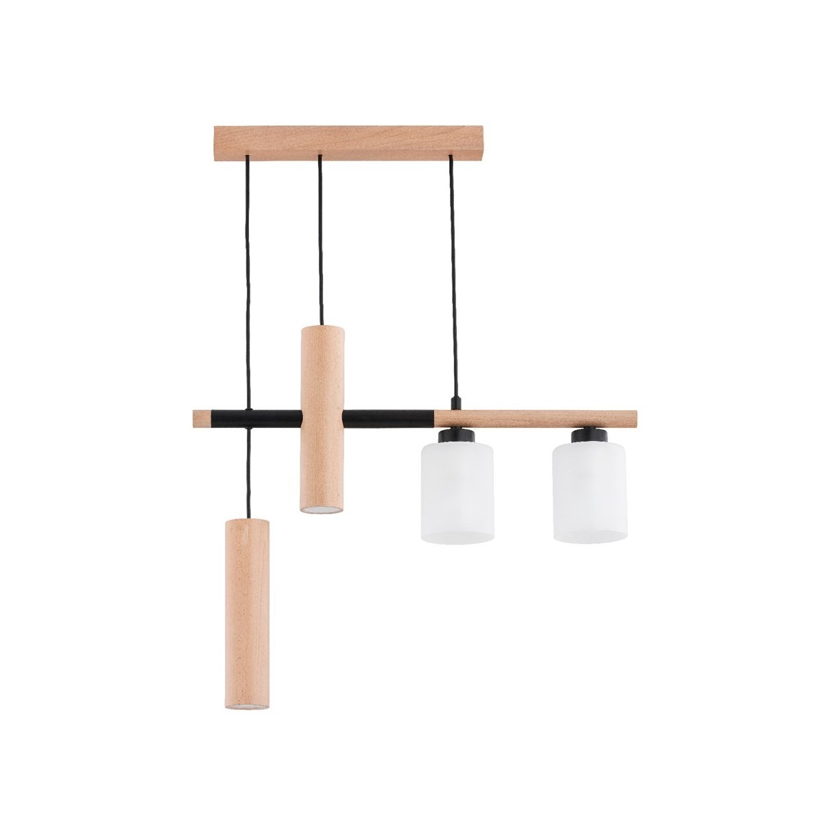 Lampa sufitowa ALFA NIMIR DREWNIANA 2xE27 i 2xGU10