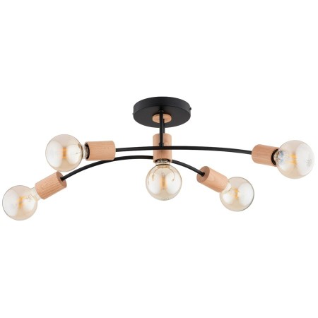 LAMPA SUFITOWA ALFA LANTI DREWNIANA 5xE27
