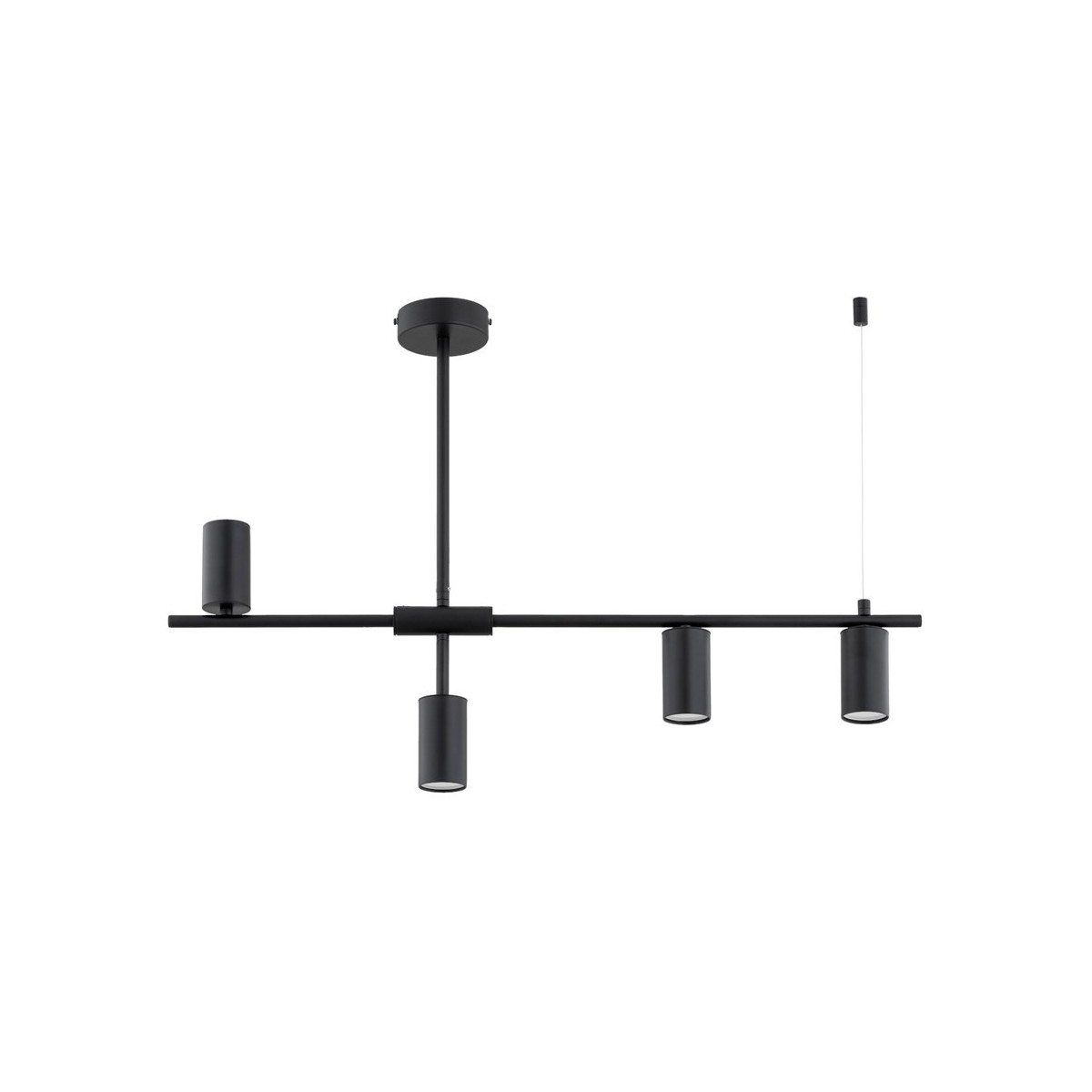 LAMPA SUFITOWA ALFA SAUR CZARNA 4xGU10