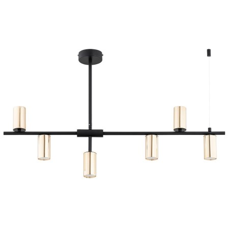 LAMPA SUFITOWA ALFA SAUR CZARNO-ZŁOTA 6xGU10