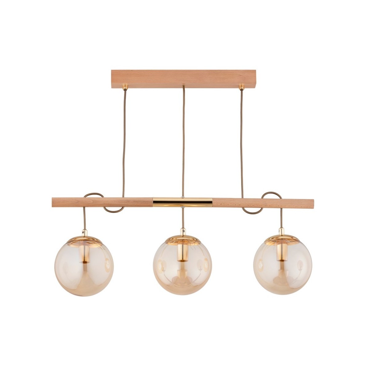 LAMPA WISZĄCA ALFA AXA DREWNIANA 3xE14