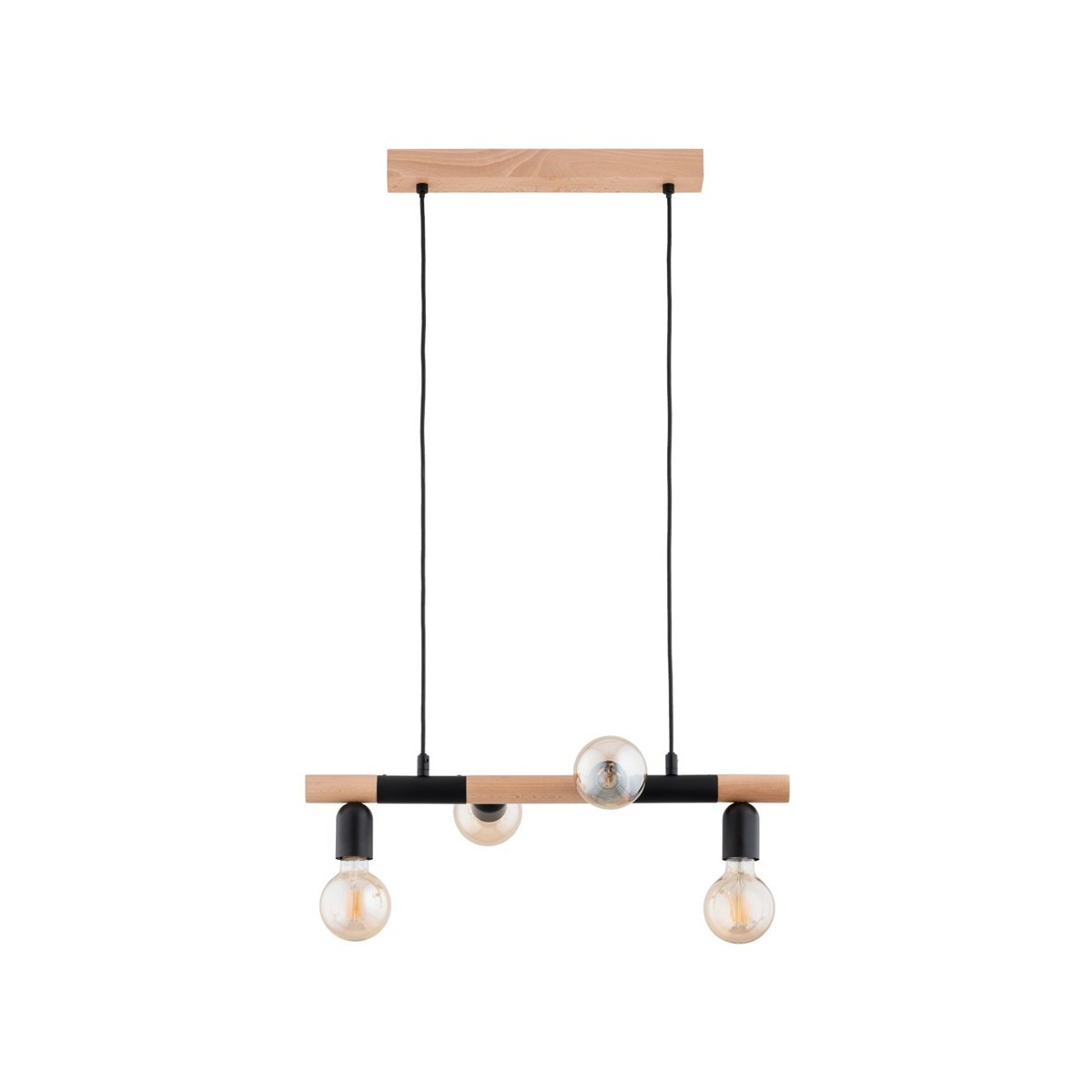 LAMPA WISZĄCA ALFA LIDO DREWNIANA 4xE27