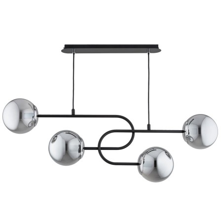 LAMPA SUFITOWA ALFA NARI CZARNO-CHROMOWANA 4xE14