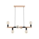 LAMPA WISZĄCA ALFA LIDO DREWNIANA I CZARNO-BIAŁA 6xE27