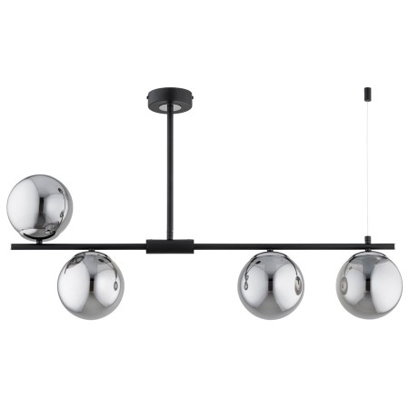 LAMPA SUFITOWA ALFA HILL CZARNO-CHROMOWA 4xE14