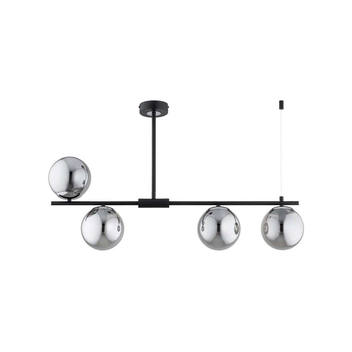 LAMPA SUFITOWA ALFA HILL CZARNO-CHROMOWA 4xE14