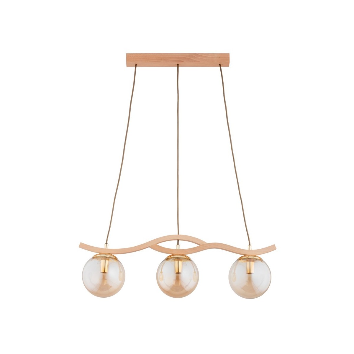 LAMPA WISZĄCA ALFA FORES DREWNIANA 3xE14