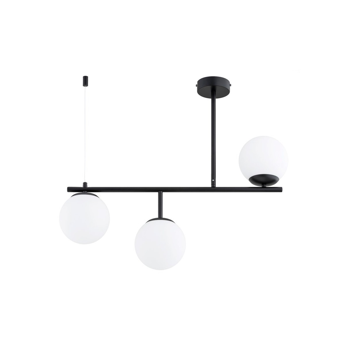 LAMPA SUFITOWA ALFA LUNA CZARNO-BIAŁA 3xE14