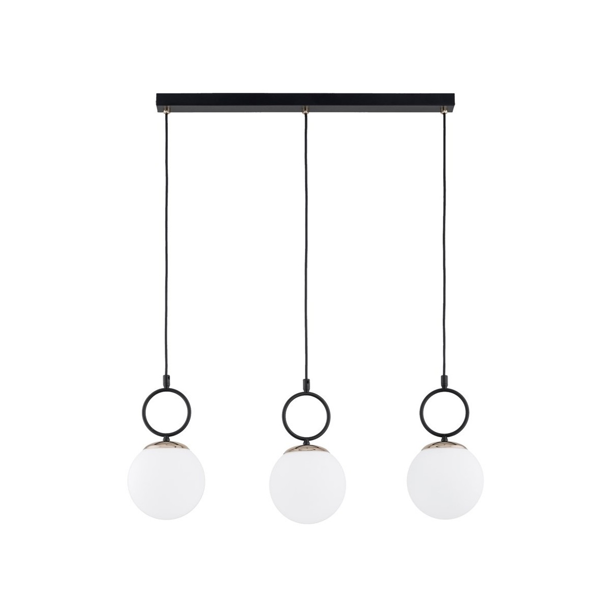 LAMPA WISZĄCA ALFA LISTER CZARNO-BIAŁA 3xE14