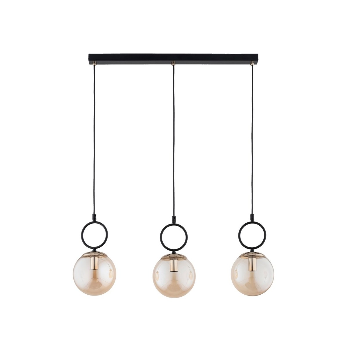 LAMPA WISZĄCA ALFA LISTER CZARNO-ZŁOTA 3xE14