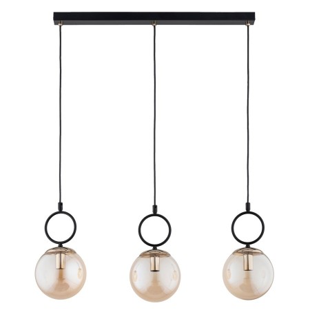 LAMPA WISZĄCA ALFA LISTER CZARNO-ZŁOTA 3xE14