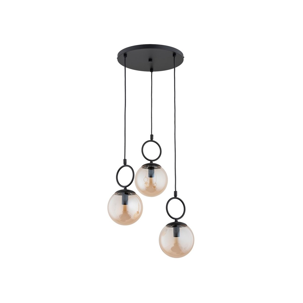 LAMPA WISZĄCA ALFA SITRO CZARNO-BURSZTYNOWA 3xE14