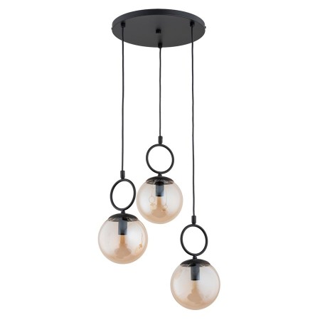 LAMPA WISZĄCA ALFA SITRO CZARNO-BURSZTYNOWA 3xE14