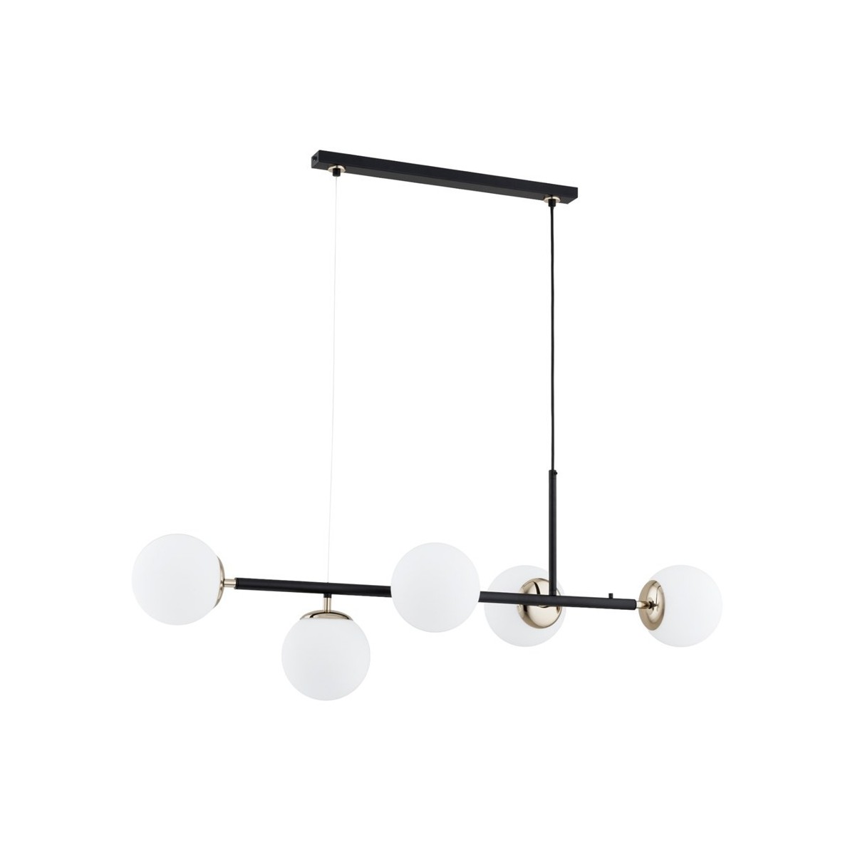 LAMPA WISZĄCA ALFA DANSA CZARNO-BIAŁA 5xE14