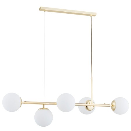 LAMPA WISZĄCA ALFA DANSA ZŁOTO I BIAŁA 5xE14