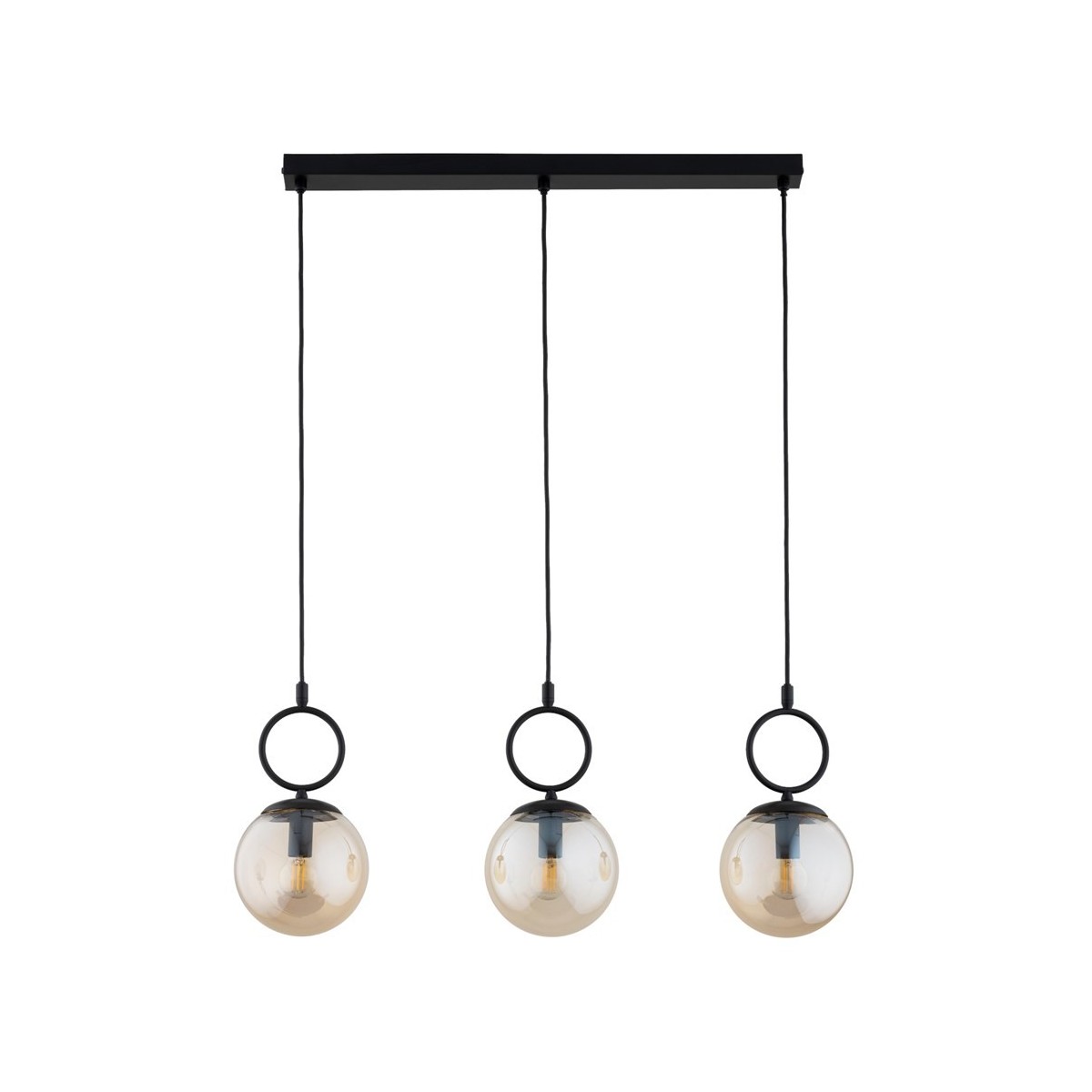 LAMPA WISZĄCA ALFA SITRO CZARNO-ZŁOTA 3xE14