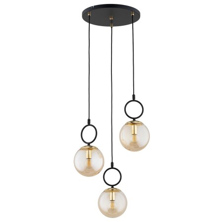 LAMPA WISZĄCA ALFA LISTER CZARNO-ZŁOTA 3xE14