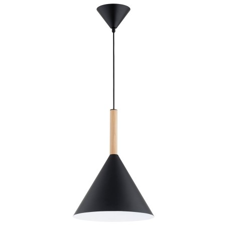 LAMPA WISZĄCA ALFA FUKS CZARNO-DREWNIANA 1xE27
