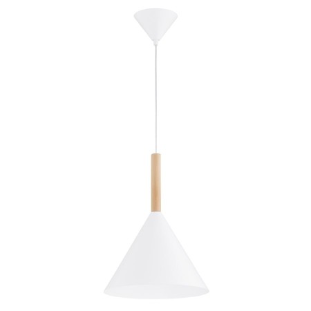 LAMPA WISZĄCA ALFA FUKS BIAŁO-DREWNIANA 1xE27