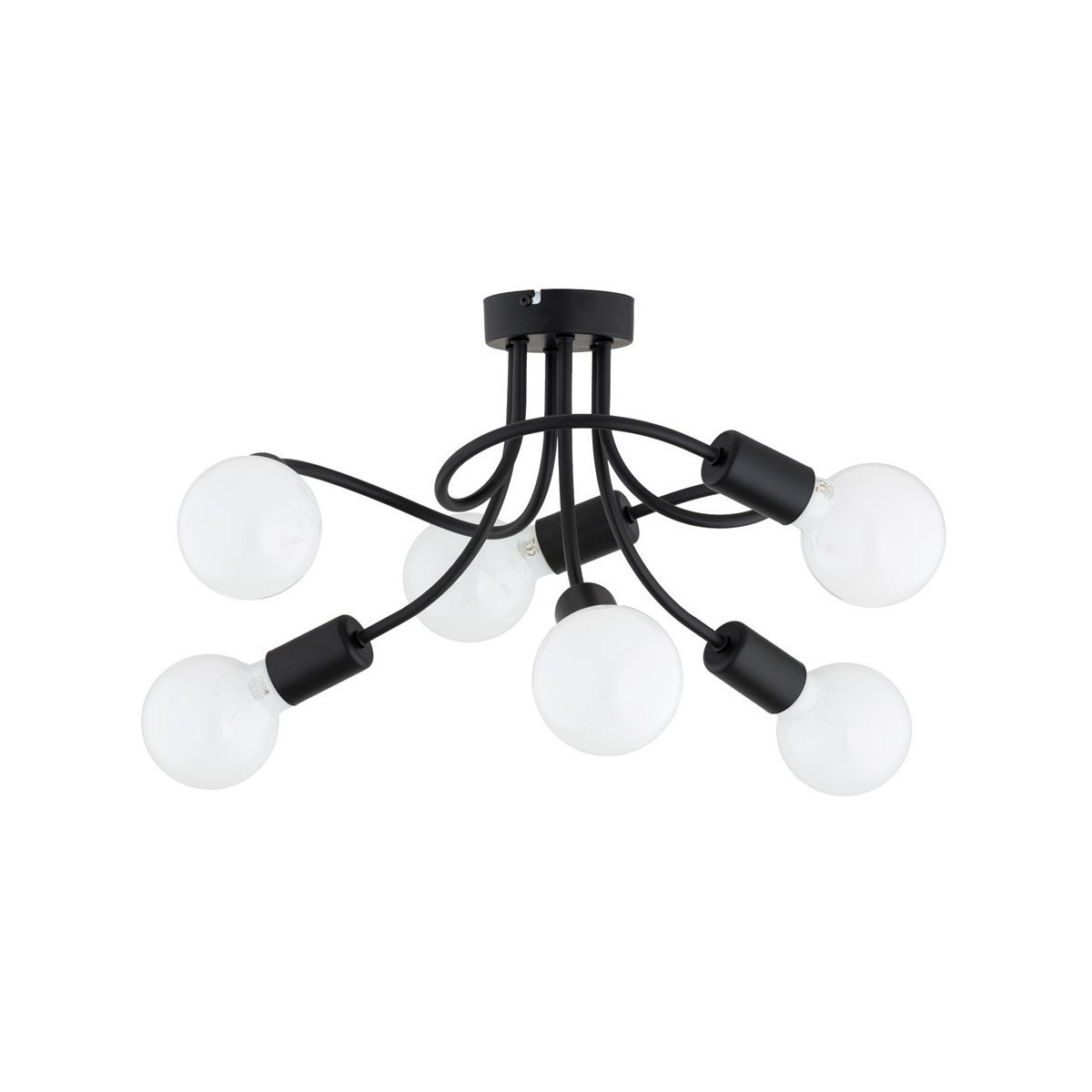 LAMPA SUFITOWA ALFA HITO CZARNA 6xE27