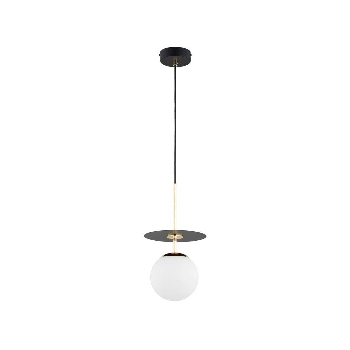 LAMPA WISZĄCA ALFA QEENCY CZARNO-ZŁOTA I BIAŁA 1xE14