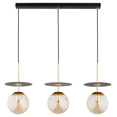 LAMPA WISZĄCA ALFA QEENCY CZARNO-ZŁOTA 3xE14