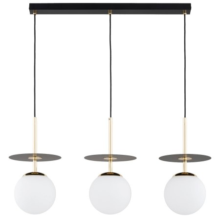 LAMPA WISZĄCA ALFA QEENCY CZARNO-ZŁOTO-BIAŁA 3xE14