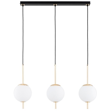 LAMPA WISZĄCA ALFA DIORA ZŁOTA I CZARNO-BIAŁA 3xE14