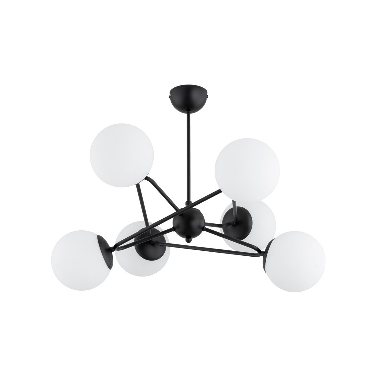 LAMPA WISZĄCA ALFA RESTO CZARNO-BIAŁA 6xE14