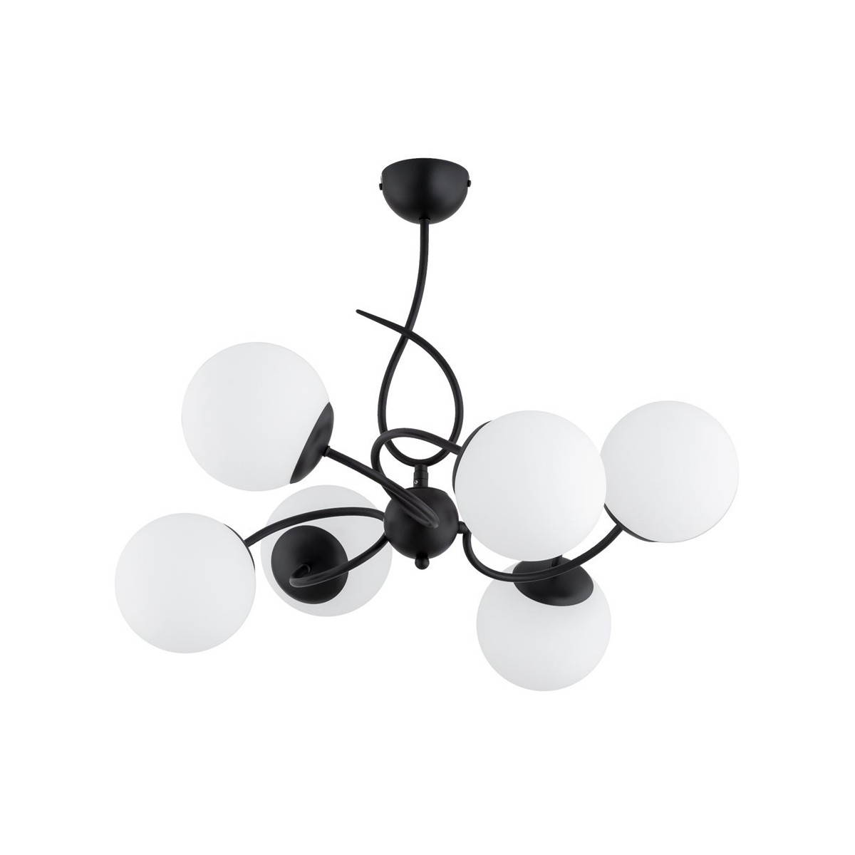 LAMPA SUFITOWA ALFA TORNADO CZARNO-BIAŁA 6xE14