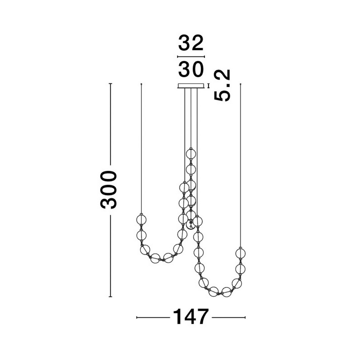 awangardowa lampa wisząca Luces Exclusivas CANA LE42697