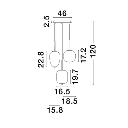 współczesna lampa wisząca Luces Exclusivas PILAR LE43668