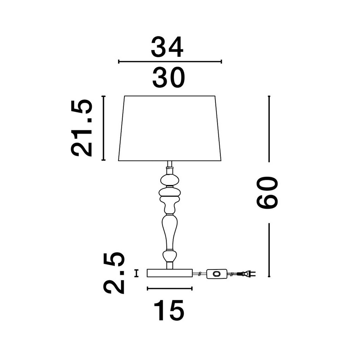 luksusowa lampa stołowa Luces Exclusivas ALEM LE44203