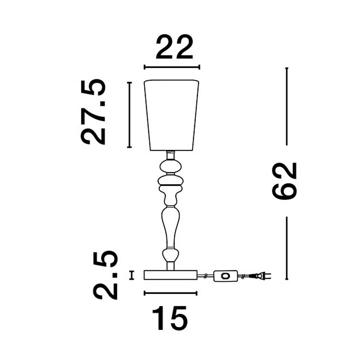 imponująca lampa stołowa Luces Exclusivas ALEM LE44206