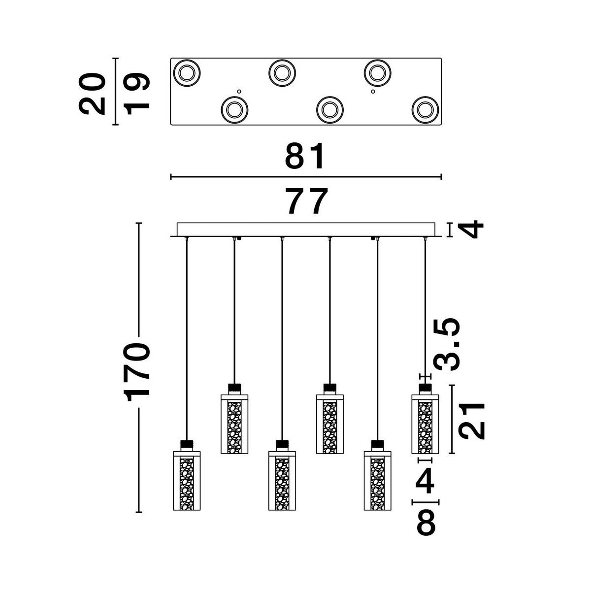 wybitna lampa wisząca Luces Exclusivas JUAN LE44219