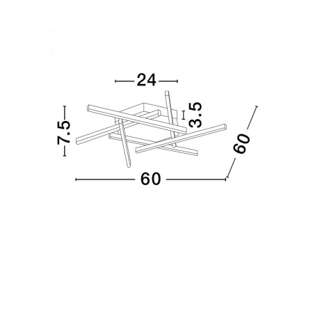 gustowna lampa przysufitowa Luces Exclusivas CHARAZANI LE44818